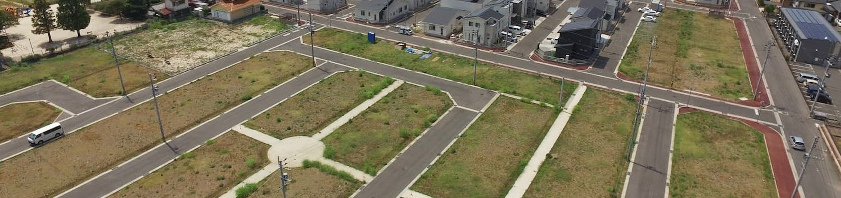 大村市宮小路にある自社分譲地【宮小路イーネスト/全131区画】の航空写真